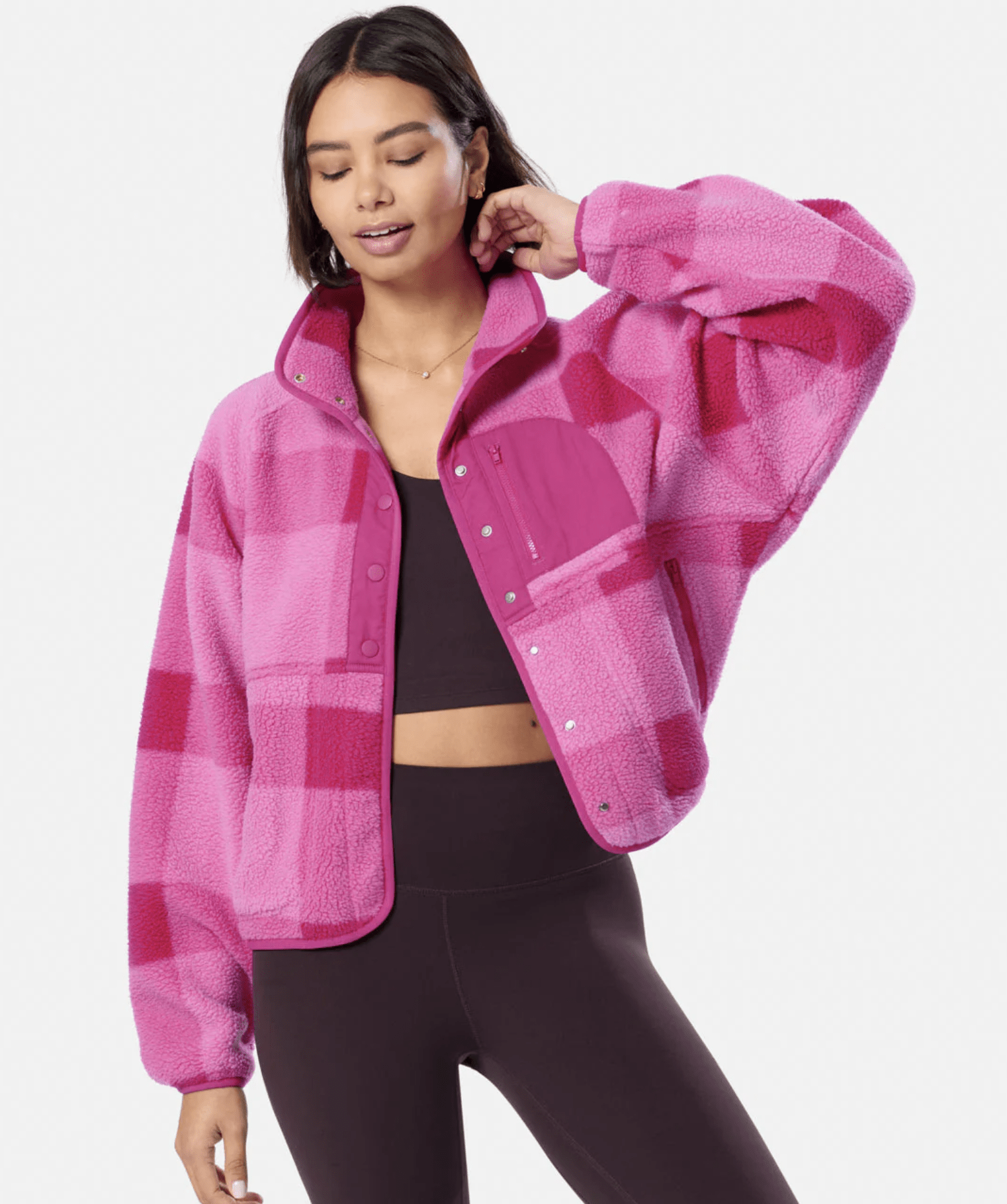 Gym + Coffee HORIZON LAYER UP JACKET IN GINGHAM PRINT - Cuba Clothing